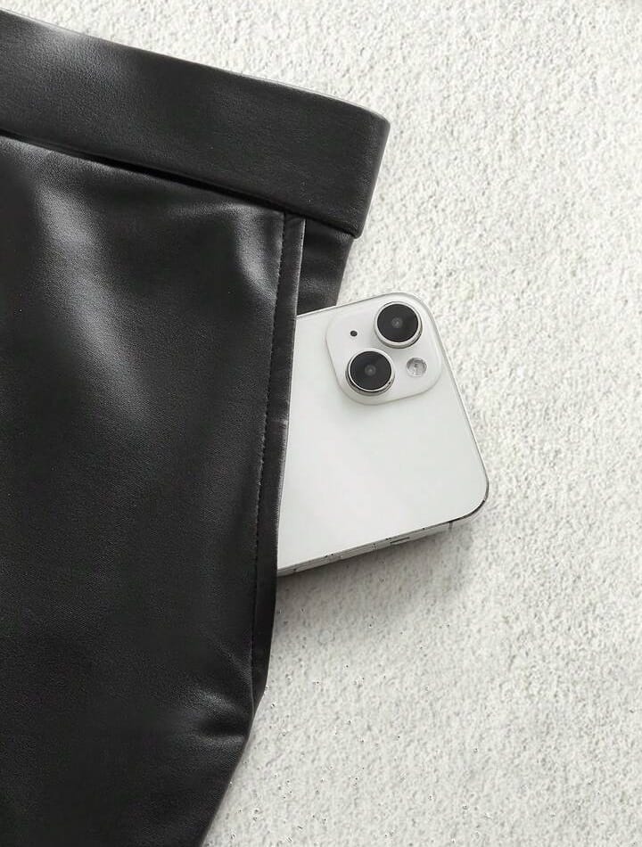 Men's Casual Fashion Street PU Leather Shorts, Summer Black Leather Short Men Black Short